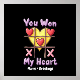 Póster Ganaste mi corazón romántico y bonito día de San V