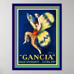 Póster Gancia Ad Poster de Cappiello 12 x 16