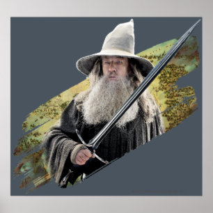 Póster Gandalf con verde de la espada