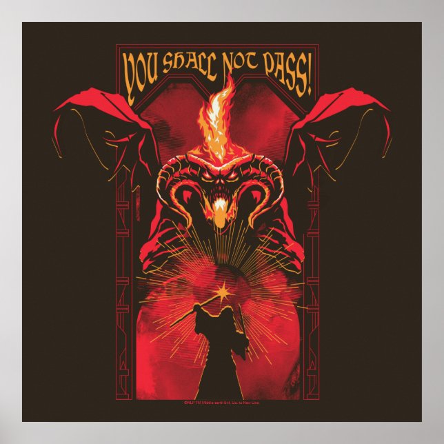 Póster GANDALF™ Vs Balrog "You Shall Not Pass" Graphic (Frente)