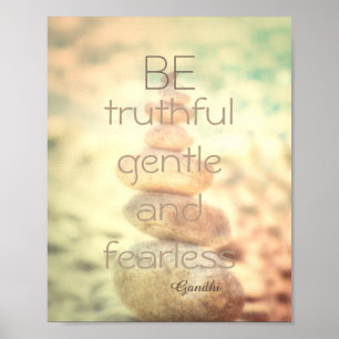 Póster Gandhi cita poster rock cairn wall art
