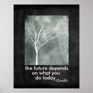 Póster Gandhi cita poster texto motivación naturaleza art