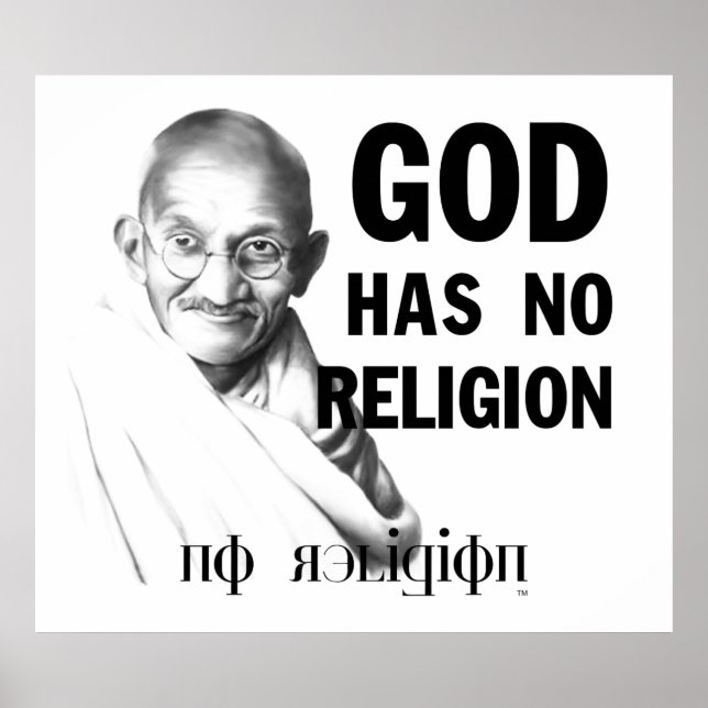 Póster Gandhi sobre Dios (Frente)