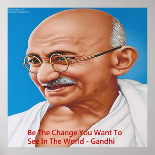 Póster Gandhi y sé el Poster de la cita del cambio