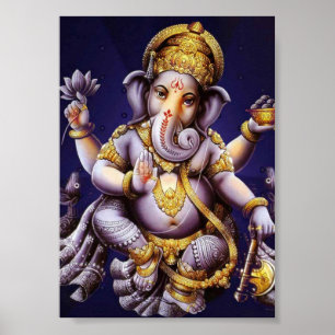 Póster Ganes Ganesh hindú India elefante asiático impresi