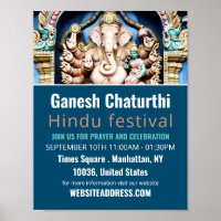 Ganesh el dios hindú, publicidad de eventos hindúe