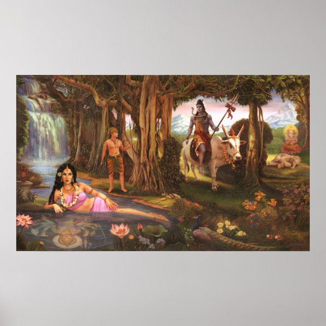 Póster Ganesh Leela - Antes de que Ganesh tuviera su cabe (Frente)