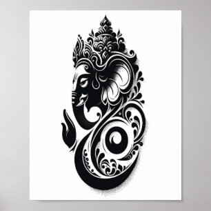 Póster Ganesha, Espiritual hindú Ganesh Dios indio del Yo