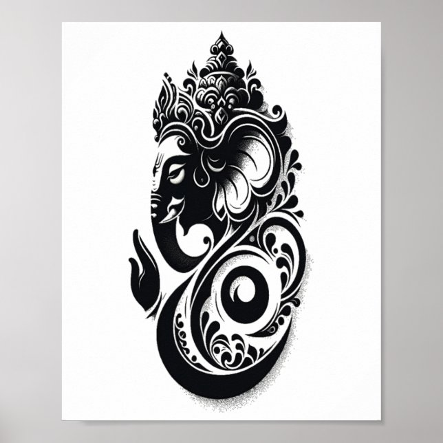 Póster Ganesha, Espiritual hindú Ganesh Dios indio del Yo (Frente)