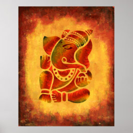 Póster Ganesha - Pintura Grunge