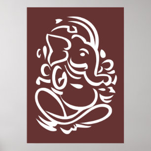 Póster Ganesha - Rótulo hindú de dios