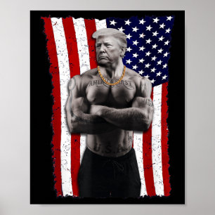 Póster Gangster a favor de Donald Trump tatuaje republica
