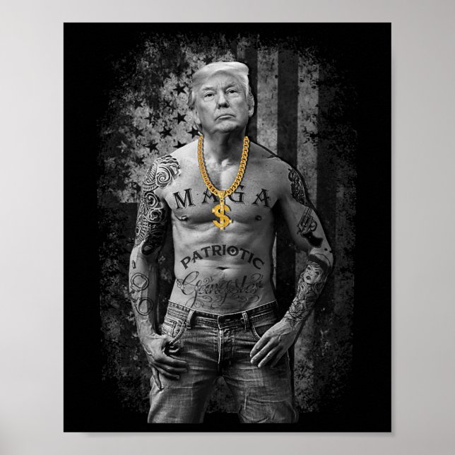 Póster Gangster Anti Liberal Pro Trump Prima Republicana (Frente)