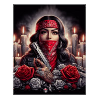 Gangster Chica Hip Hop arte chicano gráfico