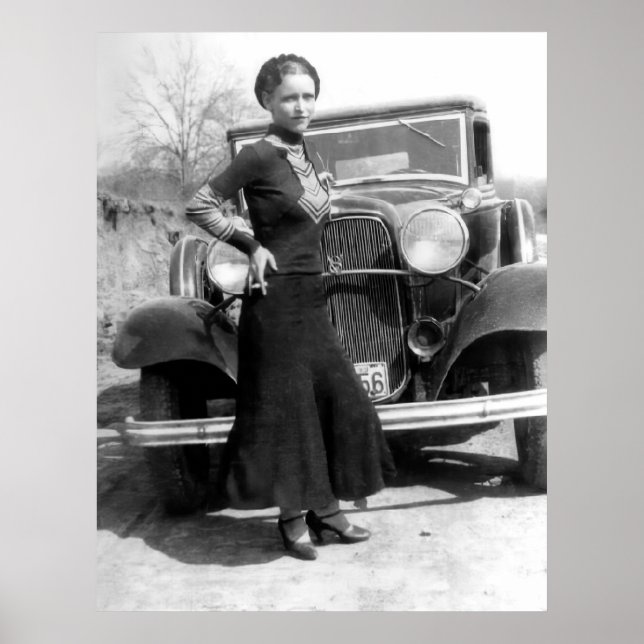 PÓSTER GANGSTER DE LA ERA DE LA DEPRESIÓN - BONNIE PARKER (Frente)