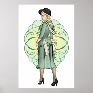 Póster Gangster de moda - Pinup de los años 20