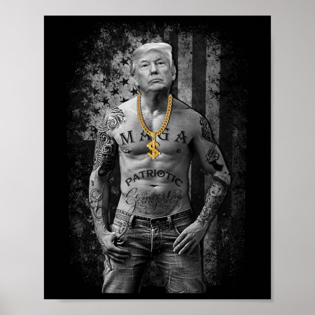 Póster Gángster patriótico pro Trump - República Antilibe (Frente)