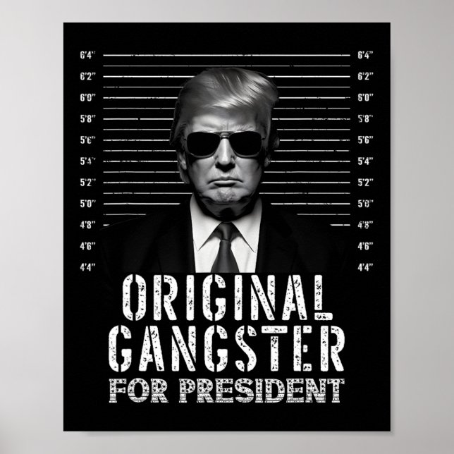 Póster Gangster Por El Presidente Donald Trump Mugshot (Frente)