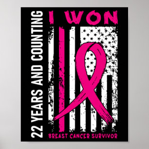 Póster Ganó sobreviviente de cáncer de mama 22 años Anive