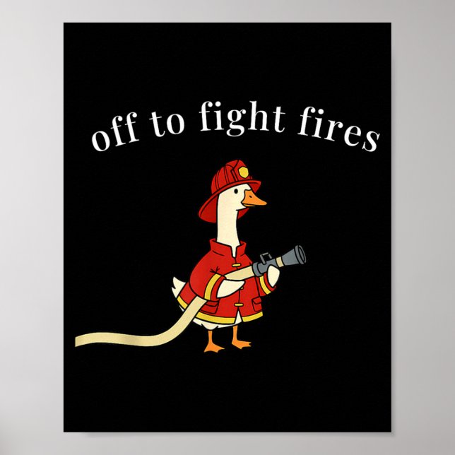 Póster Ganso Bombero Se Dirige a Combatir Incendios Prime (Frente)