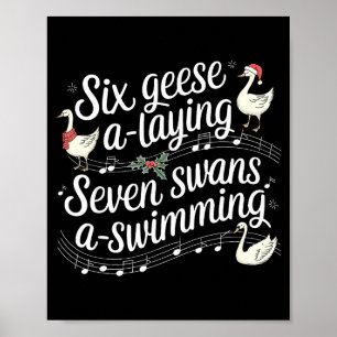 Póster Ganso de Navidad 67 6 Gansos Poniendo 7 Cisnes Nad