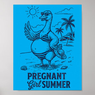 Póster Ganso de verano de chica embarazada