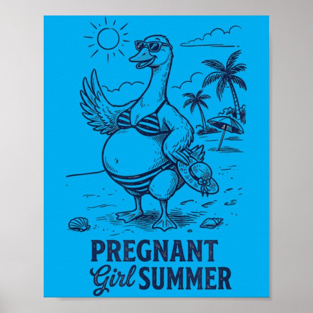 Póster Ganso de verano de chica embarazada (Frente)