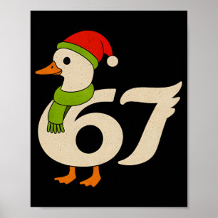 Póster Ganso divertido 67 Navidad 6 7 Meme Pato Sombrero