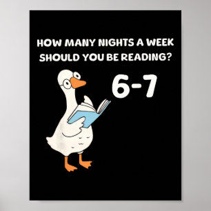 Póster Ganso Divertido Leyendo 67 Seis Siete Libro Meme M