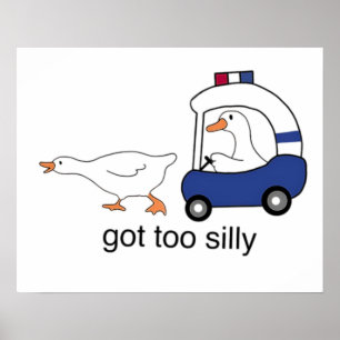 Póster Ganso Divertido Policía Humor Demasiado Tonto