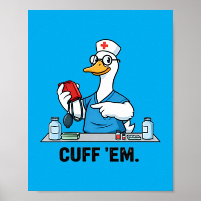 Póster Ganso Enfermera Divertido Culfalos (Frente)