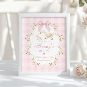 Póster Ganso Tonto Qué grande es la barriga de mamá Pink