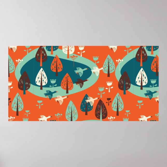 Póster gansos y bosques (Frente)