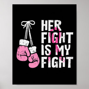Póster Gantes de boxeo de cáncer de mama Su lucha Mi muje