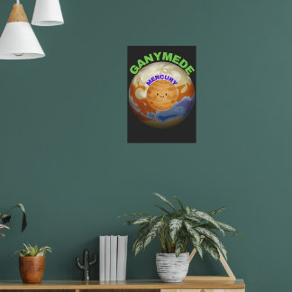 Póster Ganymede vs Mercury Poster | Space Size Comparison