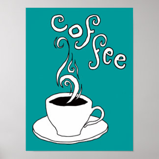 Póster garabatos de café