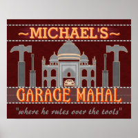 Garage Mahal Man Cave Funny Personalized Guy Humor