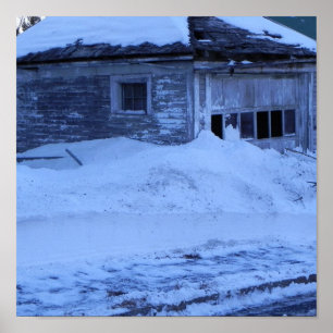 Póster Garaje bloqueado por la nieve