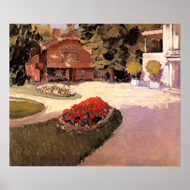 Póster Garden at Yerres, fine art painting, (Frente)