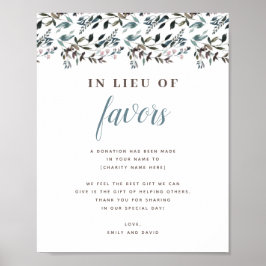 Póster Garden Crest | White Blue Wedding Donation Charity