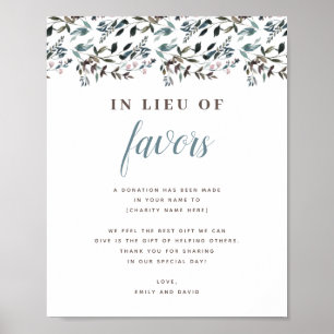 Póster Garden Crest White Blue Wedding Donation Charity