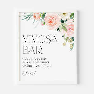 Póster Garden Flowers Bridal Shower Mimosa Bar