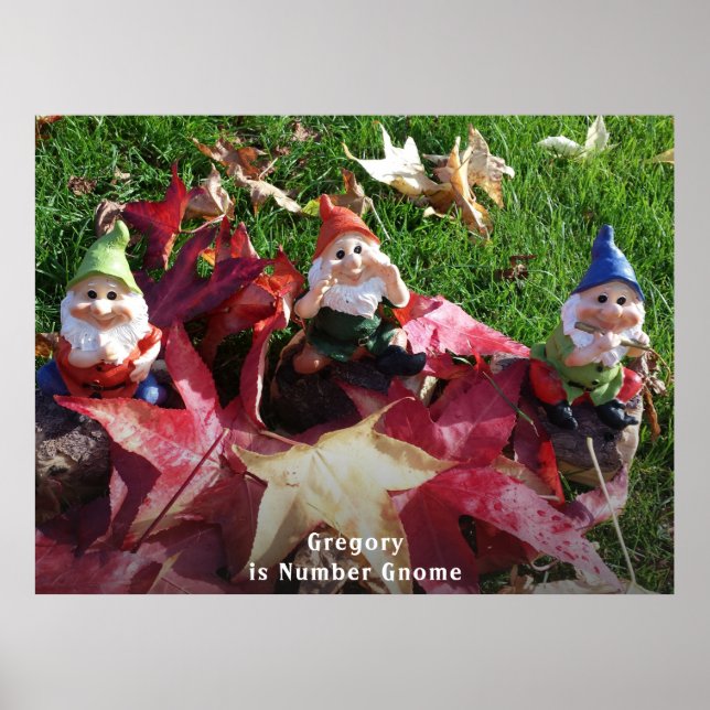 Póster Garden Gnomes You Are Number Gnome Add Name Fall (Frente)