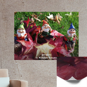 Póster Garden Gnomes You Are Number Gnome Add Name Fall