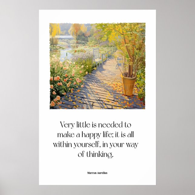 Póster Garden Path Marcus Aurelius Quote Print Stoic (Frente)