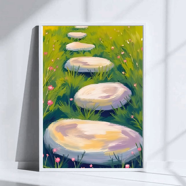 Póster Garden Stepping Stones Watercolor Painting (Subido por el creador)