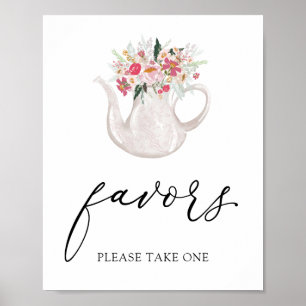 Póster Garden Tea Party favorece al Rótulo