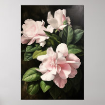 Gardenia rosa Flores Art Print Poster