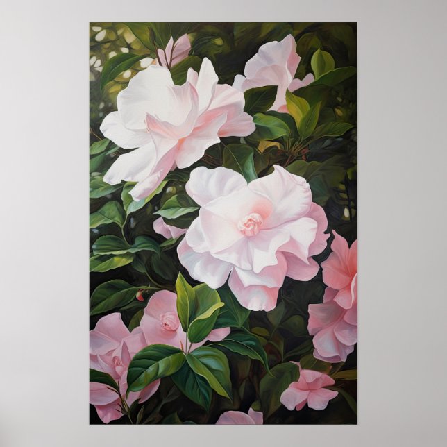 Póster Gardenia rosa Flores Art Print Poster (Frente)
