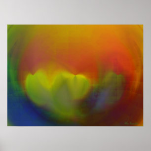 Póster Gardenias bajo vidrio